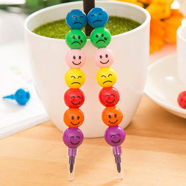 7-Color Swap Smile Face Stacker Crayons