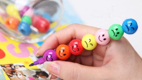 7-Color Swap Smile Face Stacker Crayons