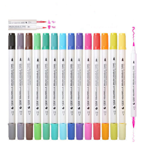 Double Color Gradient Brush Marker Pen