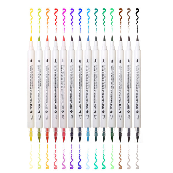 Double Color Gradient Brush Marker Pen